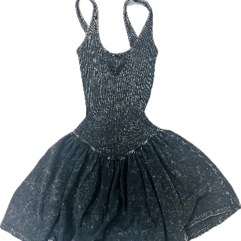 Mineral Washed Ribbed Skort