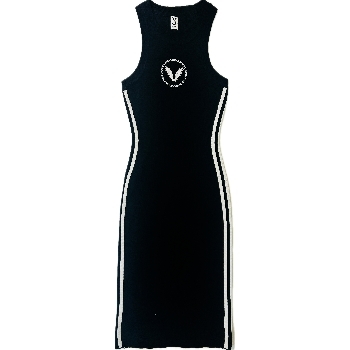 Chained V Side Stripe Bodycon Dress