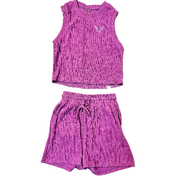 Wrinkled Crop Short Sets