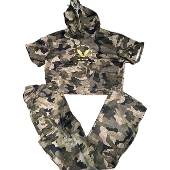 Chained-V Camo Crop Set