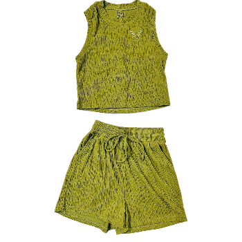 Wrinkled Crop Short Sets